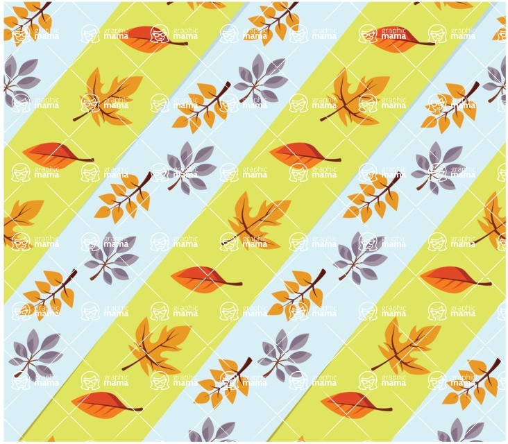 Nature Backgrounds, Patterns and Frames Themed Graphic Collection - Autumn Flower Leaves Background